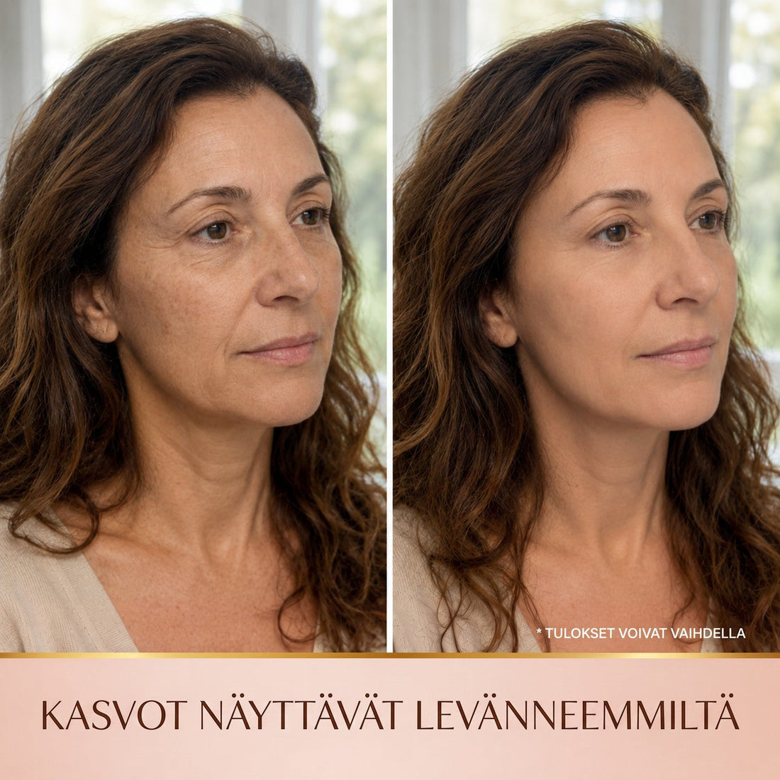 Antes e depois – rosto com ar mais descansado