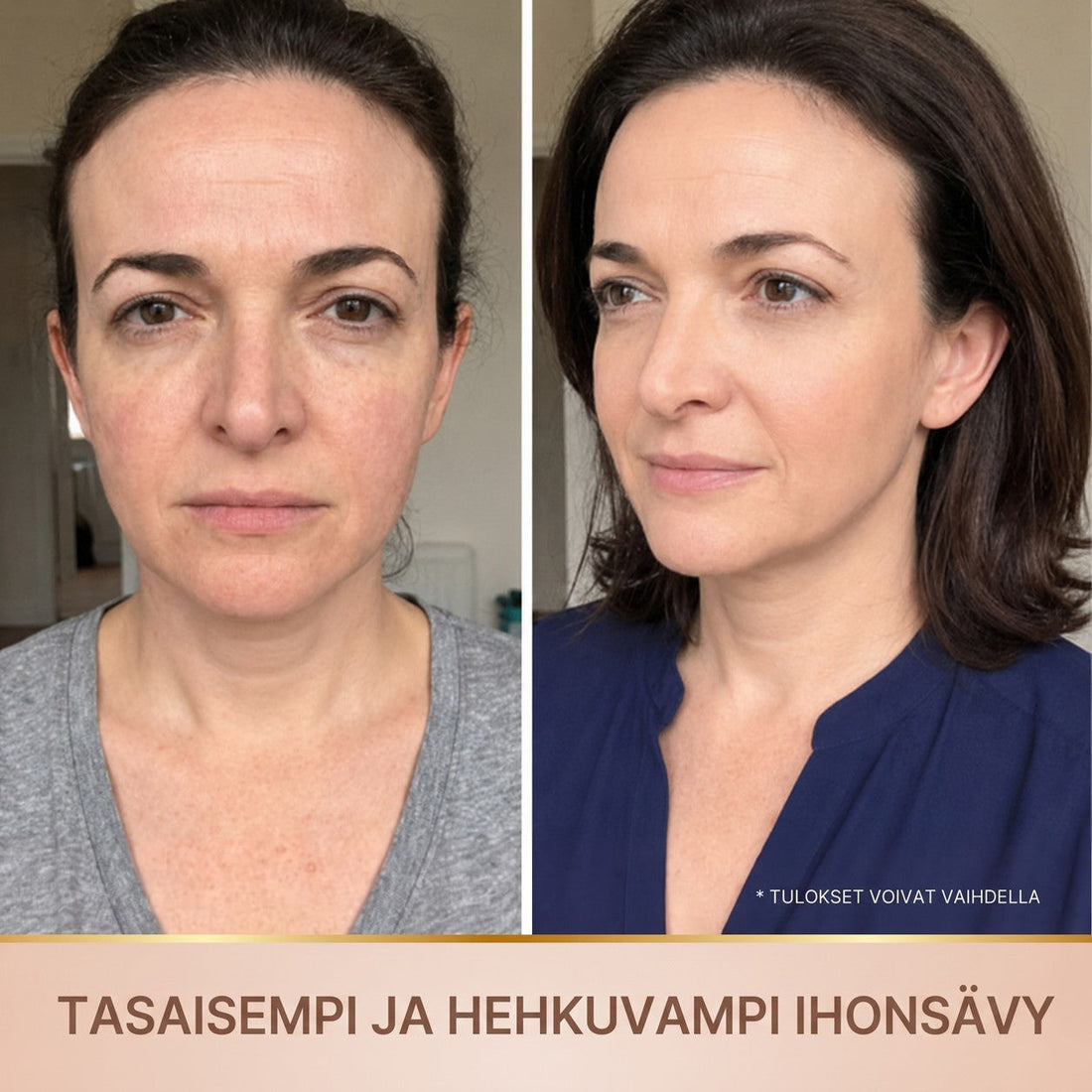 Antes e depois – tom de pele mais uniforme